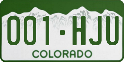 CO license plate 001HJU