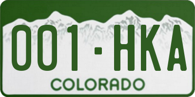 CO license plate 001HKA