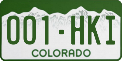 CO license plate 001HKI