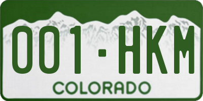 CO license plate 001HKM