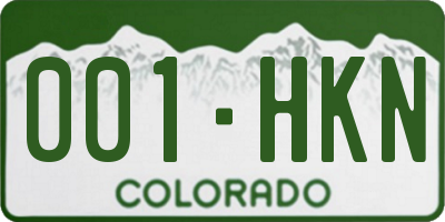 CO license plate 001HKN