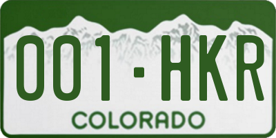 CO license plate 001HKR