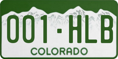 CO license plate 001HLB