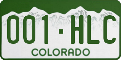 CO license plate 001HLC