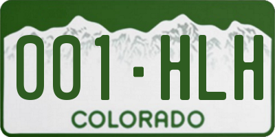 CO license plate 001HLH