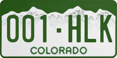 CO license plate 001HLK