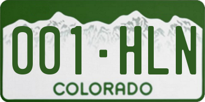 CO license plate 001HLN