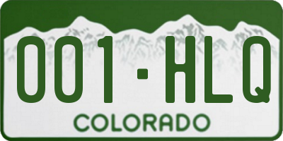 CO license plate 001HLQ