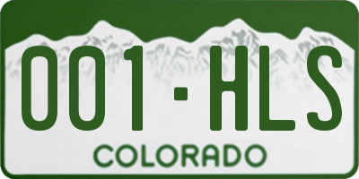 CO license plate 001HLS