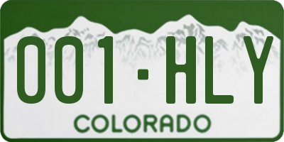 CO license plate 001HLY