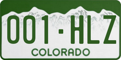 CO license plate 001HLZ