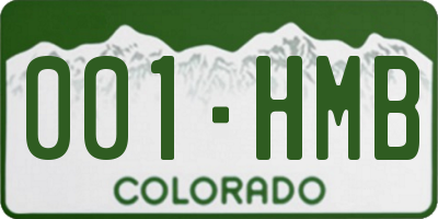 CO license plate 001HMB