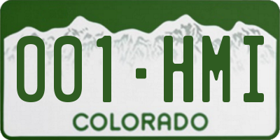 CO license plate 001HMI