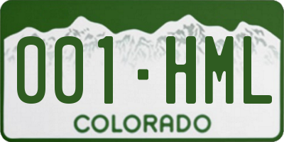 CO license plate 001HML