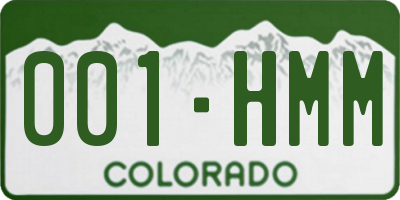 CO license plate 001HMM