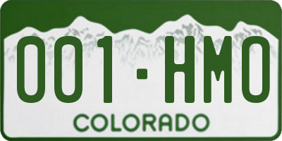 CO license plate 001HMO