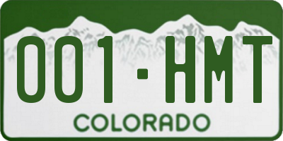 CO license plate 001HMT