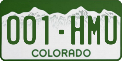 CO license plate 001HMU