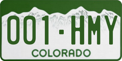 CO license plate 001HMY