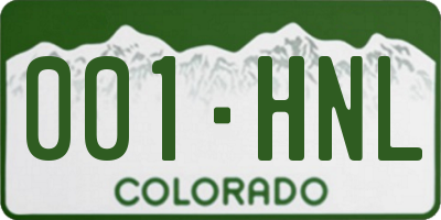 CO license plate 001HNL