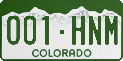 CO license plate 001HNM