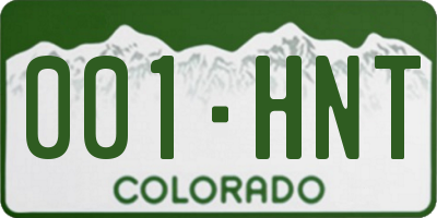 CO license plate 001HNT