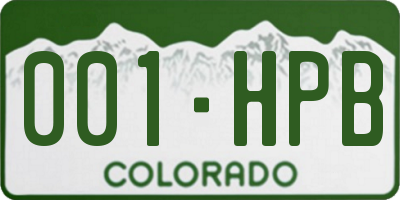 CO license plate 001HPB