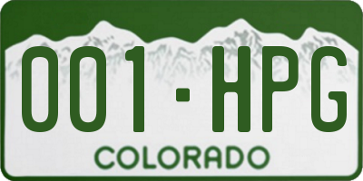 CO license plate 001HPG