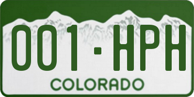 CO license plate 001HPH