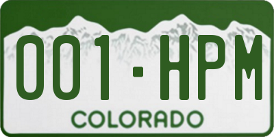 CO license plate 001HPM