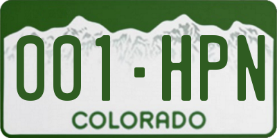 CO license plate 001HPN