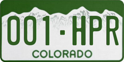 CO license plate 001HPR