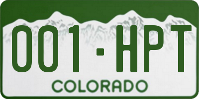 CO license plate 001HPT