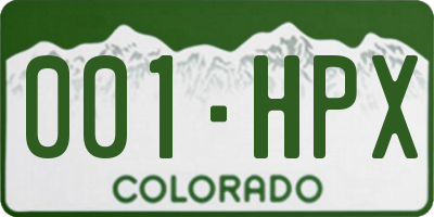 CO license plate 001HPX