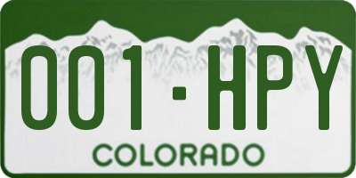 CO license plate 001HPY