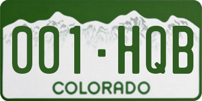 CO license plate 001HQB