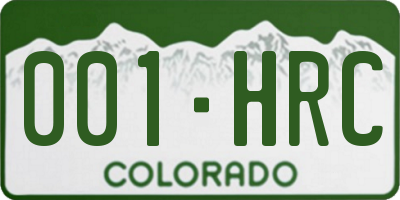 CO license plate 001HRC