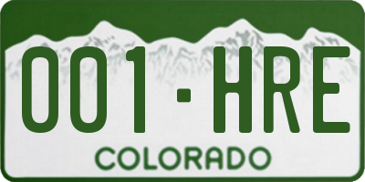 CO license plate 001HRE
