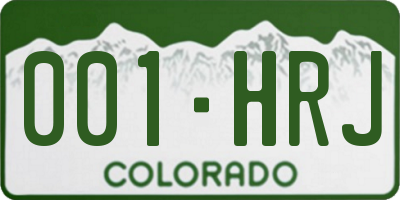 CO license plate 001HRJ