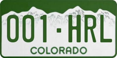 CO license plate 001HRL