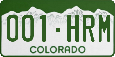 CO license plate 001HRM