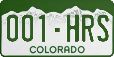 CO license plate 001HRS