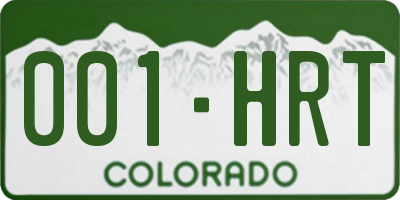 CO license plate 001HRT