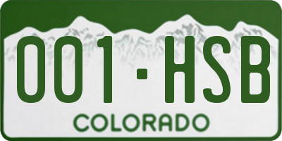 CO license plate 001HSB