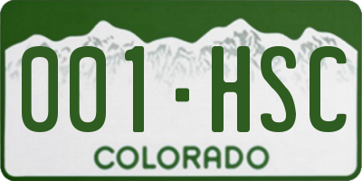 CO license plate 001HSC