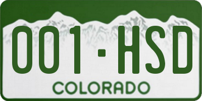 CO license plate 001HSD