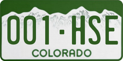 CO license plate 001HSE