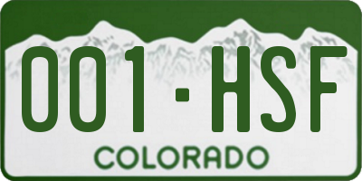 CO license plate 001HSF