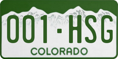 CO license plate 001HSG