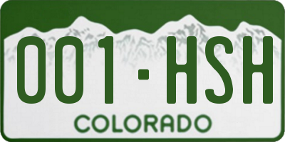 CO license plate 001HSH